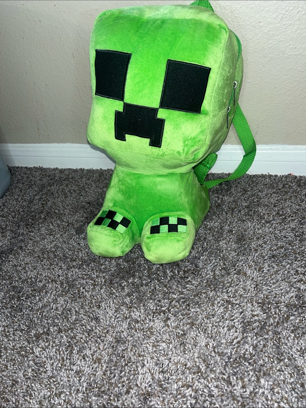 Minecraft Creeper Plush Backpack - Green Kids Toy